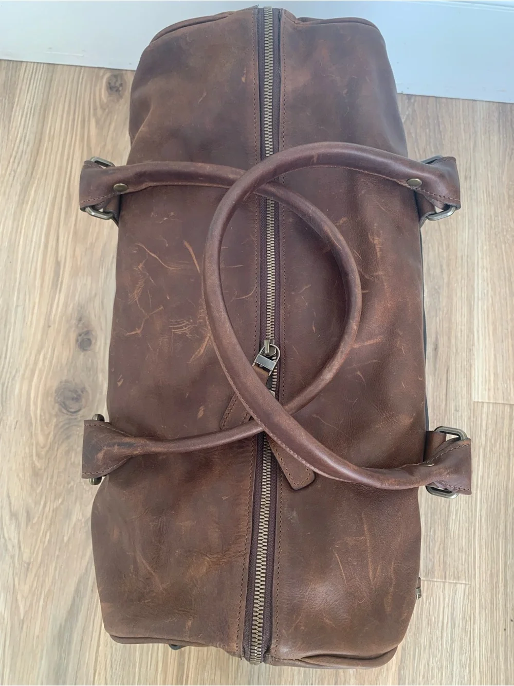 Moore & Giles for NetJets Booker Cabin Brown Leather Duffle Bag Carry On